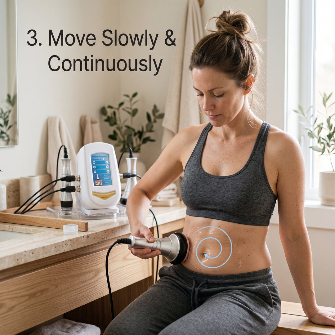 Maintain full contact and glide continuously across target zone