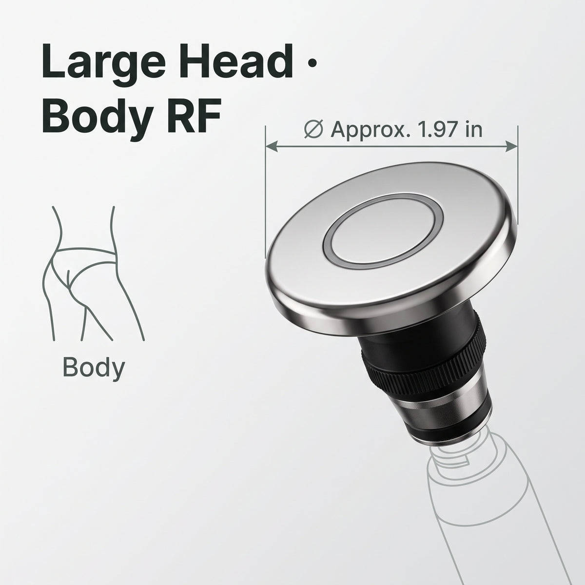 Close-up of the Litevisage large body RF contact head.