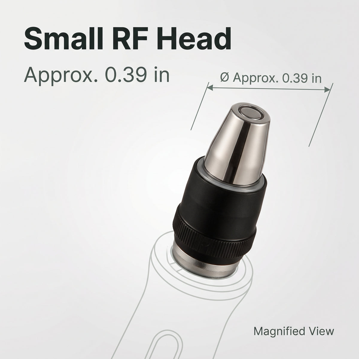 Close-up of the Litevisage small contact head labeled Eye RF.